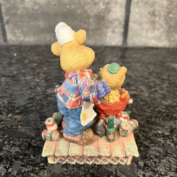 Enesco Moose Creek Crossing “Well Marinated” 1997 Bear Grilling Figurine #293156 - Picture 4 of 6